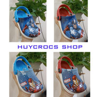 Dép nhựa bé trai CROCS Literide in hình Captain và Iron man, sục cho trẻ, nhựa nguyên khối siêu bền