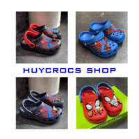 Dép nhựa cho bé trai CROCS, sục người nhện spiderman Classic, dép cho trẻ, đúc nguyên khối siêu bền, tặng jibbits