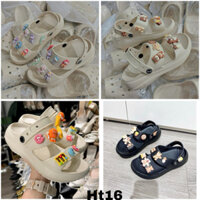 Dép nhựa Crocs nữ (phom nhỏ 1 size) đúc Nguyên khối, hai quai ngang và quai hậu