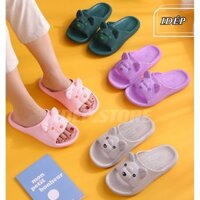 Dép nhựa đi trong nhà, Dép quai ngang nữ hình Gấu cute cao su chống trơn DL320 - iDép Store