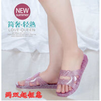 dép nhựa mang trong nhà dép nhựa trong suốt Dép lê trong nhà bằng nhựa pha lê dép lê phòng tắm màu thạch mùa hè cho nữ dép lê chống mùi chống trượt trong suốt