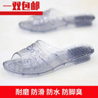 dép nhựa mang trong nhà dép nhựa trong suốt Dép cao su pha lê dép lê trong suốt nhựa nữ giày cao gót vừa cá tính đi bên ngoài chống trượt cỡ lớn cho người già công chúa nhỏ thời trang