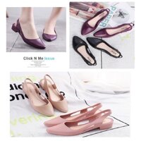 Dép Nhựa Nữ TUDA GNN23- Dép Quai Hậu Bít Mũi Hở Gót Cao 3cm Đi Biển Đi Mưa Thời Trang Đẹp Giá Rẻ