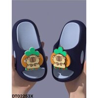 Dép Nhựa Trẻ Em Capybara Xanh Đen - Dép Nhựa EVA Cute, Chống Trượt, Siêu Nhẹ, Unisex Size 16,5cm Đến 20,5cm DT02253X