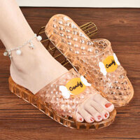 dép nhựa trong suốt dép nhựa mang trong nhà Nhựa câm nhà tắm dép massage phòng tắm chống trượt mềm mại nữ trong suốt pha lê thạch 2024 mùa hè