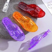 dép nhựa trong suốt dép nhựa mang trong nhà Dép nhựa phòng tắm mẫu mới giày pha lê mùa hè đi ra ngoài giày thạch nhựa chống mùi trong suốt chống trượt cho nữ