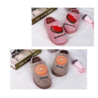 Dép nỉ bông hình hoa quả dễ thương (mua 3 đôi - tặng 1 cây lăn mặt)