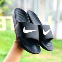 Dép nike nam nữ, dép quai ngang nam nữ unisex nike benassi mẫu hot trend bền thời tràng hàn quốc, full đen kimngansg
