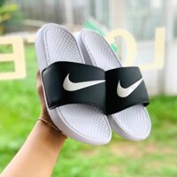 Dép nike nam nữ, dép quai ngang nam nữ unisex nike benassi mẫu hot trend bền thời tràng hàn quốc, trăng q.đen kimngansg