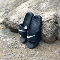 Dép nike NK-quai ngang dành cho nam nữ loại 1 nhiều mẫu mã đi êm chân, thời trang bền ma sát tốt, full đen