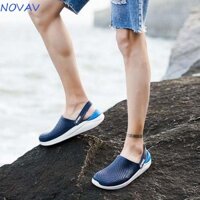 Dép NOVAVIBE Nam, Dép Rỗng Thời Trang Chống Trơn Trượt, Đi Biển Thoải Mái Nhà Giày Đế Bằng Dạo Phố Xăng đan Mũi Đóng Cặp Đôi
