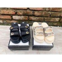 Dép Nữ 2 Quai Ngang GG Độn Đế Cao 7cm Nâng Dáng
