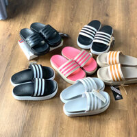 Dép nữ Adidas platfom 3 Sọc_Dép bánh mì nữ đế cao 6cm cao su đế mềm êm chân hot 2023-Hỗ trợ đổi size