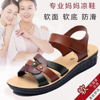 Dép nữ bán chạy mùa hè thời trang đế mềm gót phẳng dép thoải mái cho phụ nữ trung niên dép lười cho phụ nữ lớn tuổi