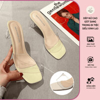 dép nữ cao gót tôn dáng sang trọng đi tiệc ,guốc quai trong gót 7 phân trong phối siêu xinh mã L63