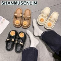 Dép nữ đế dày dành cho nữ Thiết kế khuôn mặt cười Dép đế cao su thoải mái