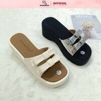 Dép Nữ Đế Xuồng 7cm Disnack, Dép Nữ Cao Gót Đính Nơ Sang Trọng, Hàng Mới Hot Trend.