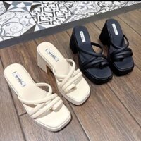 Dép nữ đế xuồng 9cm Bống.Store (giày dép QC) dây mảnh kẹp xỏ ngón dễ thương, hiện đại 00B7