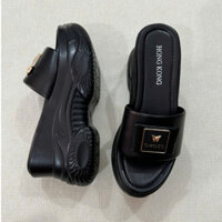 Dép nữ đế xuồng HongKong quai ngang bản to đế cao 8cm loại cao cấp