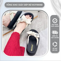 Dép Nữ Đế Xuồng Nơ bánh kem To Xinh Xắn Tiểu Thư Phong Cách Mới .