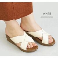 Dép nữ đế xuồng quai chéo 5cm Milky 5351