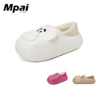 Dép Nữ Dép Cotton Trong Nhà Ngoài Trời Kép Bề Mặt Dễ Thương Gấu Dâu Ấm Siêu Mềm Dép Ngón Chân