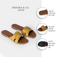 Dép nữ Erosska quai ngang đan chéo kiểu dáng đơn giản đế bệt DE028