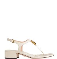 Dép Nữ Gucci Double G Sandal Leather 'White'