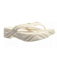 Dép Nữ Gucci Tarifa Rubber Platform Flip Flops In White