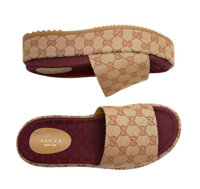 Dép Nữ Gucci Women’s Angelina GG Monogram Platform Slide Sandals