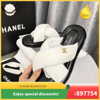 Dép nữ mùa hè mới nhập khẩu, Lycra trắng, đen, đế xốp siêu nhẹ 3cm, dép chéo mật ong KYVI