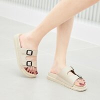 Dép nữ MWC 8259 - Dép Nữ 2 Quai Ngang Phối Khóa Dép tông thời trang đế bánh mì cao 2cm đi chơi dạo phố đi biển