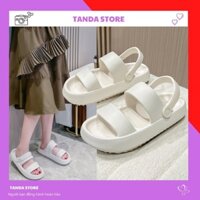 Dép nữ, nam Sandal bánh mì đế cao 2 màu đen trắng size kép 36-41