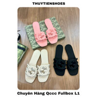 Dép nữ nhựa G quai lỗ logo cao su non đế bệt đi nước .Thuytienshoes