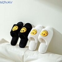 Dép nữ NOVAVIBE, Dép mềm mại mặt cười, Dép thấm mồ hôi thời trang Kawaii Dép sang trọng dễ thương cho bé gái