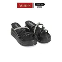 Dép nữ quai chéo đế xuồng 6cm lên chân siêu xinh,sandal nữ quai đính đá phong cách thanh lịch DT033