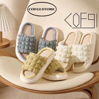 Dép nữ quai ngang vải dệt, đế cói cao cấp, dép đi trong nhà/văn phòng