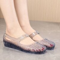 Dép Nữ Thời Trang Ngoài Mặc Baotou Cổ Tích Phong Cách Nông Miệng Chống Trơn Trượt Lỗ Nhựa Giày Thường Tăng Chiều Cao 2.10