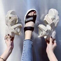 Dép Nữ  Xăng đan thể thao nữ Giày đế bệt phù hợp với Velcro