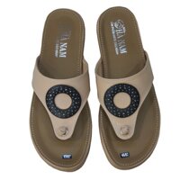 Dép nữ xỏ ngón đế bệt 2,5cm TiTi ĐÔ da bò thật thời trang cao câp DNU2067c