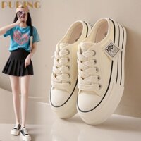 Dép nửa phiên bản Hàn Quốc. Giày đế bệt. Giày vải nữ. giày thông thường thoáng khí cho học sinh mùa hè mới.
