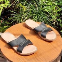 Dép nữ,dép lê nữ da thật cao cấp 21022 - nâu,38