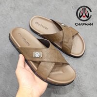 Dép Quai Chéo Chapman-Chất Liệu Da Bò, Đế Cao Su-Mã CH008 Fullbox, Dép chuẩn size việt, Hỗ trợ đổi size