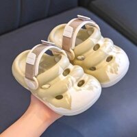 dép quai hậu bé trai Giày lỗ trẻ em dép đi trong nhà mùa hè giày đi biển bao đầu đế mềm hoạt hình dễ thương rằn ri chống trượt