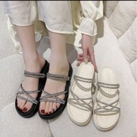 Dép Quai Hậu Nữ Đế PU Siêu Nhẹ Quai Đá Xinh Xắn