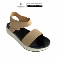Dép quai hậu nữ Ninshoes - Sandal nữ đế bệt quai ngang bản to quai dán tiện lợi