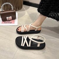 Dép quai hậu sandal nữ Kiko da quai chéo đế cao 3 cm