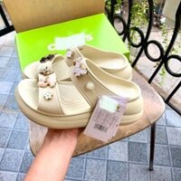 Dép quai ngang 2 quai cross đế cao, Dép Crocs nữ 2 quai Classic Sandal