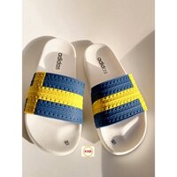 Dép Quai Ngang ADIDAS Màu Trắng Kẻ Vàng ❤️FREESHIP + Hộp❤️ Dép Quai Ngang Thể Thao Nam Nữ"