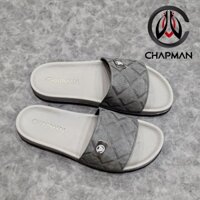 Dép Quai Ngang Chapman- Da Bò Dập N ổi Hoạ Tiết Chéo, Đế Cao Su Mềm-Mã CHD003 Fullbox, Dép Chuẩn Size Việt